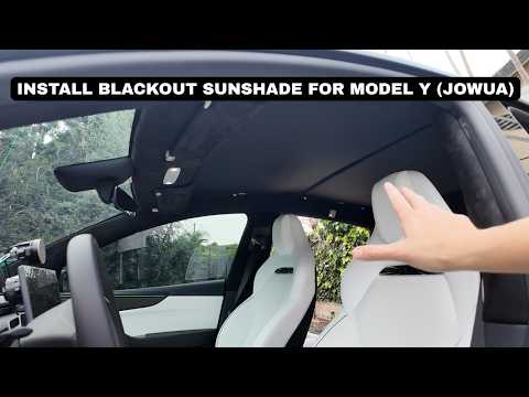 Perfect Match: Installing the Black Joah Eclipse Sun Shade on Our Custom Black Headliner Tesla Model Y featured image